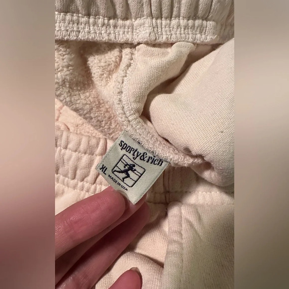 NWOT Sporty & Rich x Prince Health Sweatpant - Cream/Bel Air Blue XL - Picture 9 of 11